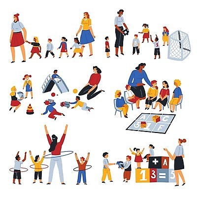 EPS 해외이미지 전신 알파벳 어린이 의자 일러스트 공 서기 앉기 소년 여러명 성인 장난감 숫자 손들기 걷기 축구 만세 미끄럼틀 골대 주사위 훌라후프 유치원선생님 보도블럭 해외202309 해외일러스트 문자 영어 남자 가구 다수 모션 사람 구기 교사 보행로 놀이기구 파일형식 벡터