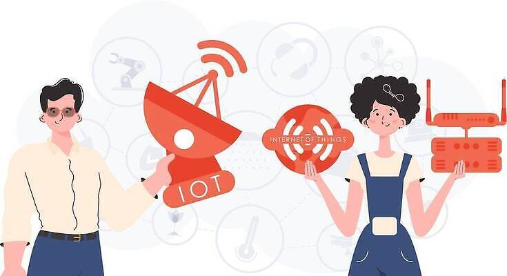 EPS 해외이미지 여자 남자 일러스트 협력 안테나 들기 상반신 성인 두명 선글라스 와이파이 사물인터넷 성인만 해외202309 해외일러스트 안경 통신 모션 정보기술 사람 무선인터넷 파일형식 벡터