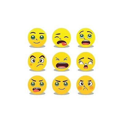 EPS 해외이미지 얼굴 일러스트 사람없음 노란색 놀람 외침 충격 삐침 의심 구역질 이모지 해외202309 해외일러스트 감정 컬러 표정 신체부위 소리 구토 파일형식 벡터