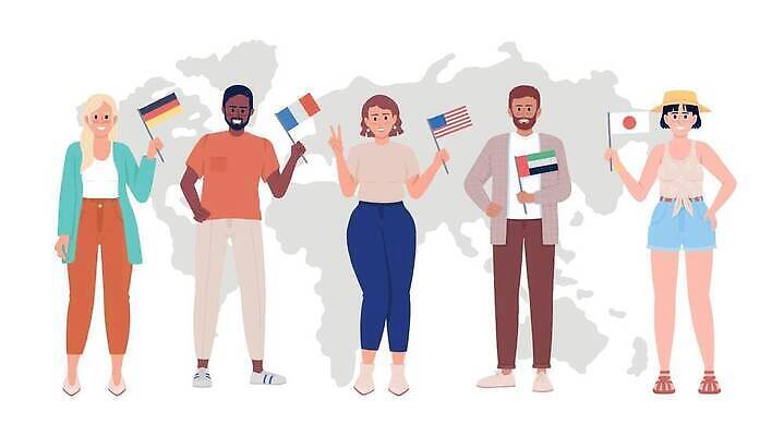 EPS 해외이미지 학생 디자인 배너 유럽 포스터 문화 백그라운드 컨셉 스티커 일러스트 사람 풍경 그래픽 세계 글로벌 일본 교사 웹 깃발 플랫 만화 대륙 질감 다문화 심플 장면 애국심 프랑스어 가정교사 고립 아랍어 전국 스타일 벡터 디테일 해외202309 해외일러스트 직업 문자 나라 아시아 인터넷 사회이슈 파일형식