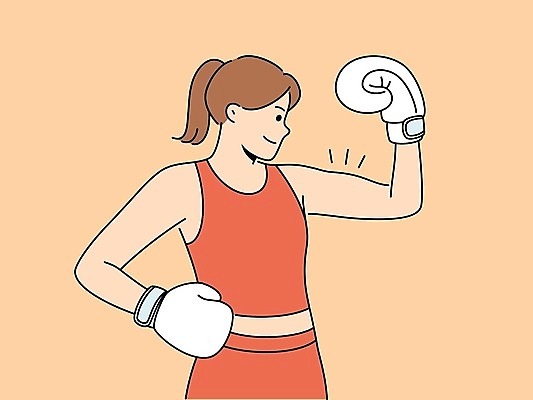 EPS 해외이미지 여자 일러스트 한명 상반신 성인 운동복 권투글러브 권투선수 알통 성인여자한명만 해외202309 해외일러스트 1 옷 근육 운동선수 사람 권투 글러브 여자한명만 성인여자만 파일형식 벡터