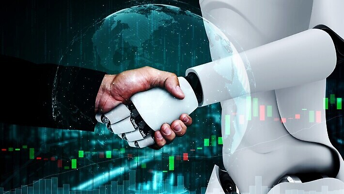 포토 해외이미지 손 비즈니스 그래프 미래 악수 신체부위 파란색 지구본 스크린 손잡기 기계 주식 로봇 AI_인공지능 해외202309 해외포토 AI파일 컬러 컨셉 모션 사람 손짓 금융 파일형식 벡터