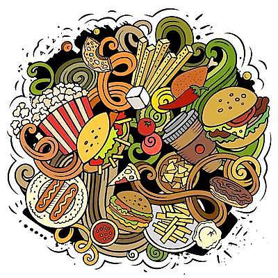 EPS 해외이미지 클립아트 디자인 포스터 커피 음료 스티커 일러스트 감자 피자 패스트푸드 샌드위치 육류 옥수수 요리 컬러풀 식당 식사 치킨 빵집 튀김 감자튀김 햄버거 도넛 그릴 낙서 상품 바비큐 만화 심볼 오브젝트 메뉴 엽서 콜라 팝콘 모음 핫도그 고립 구성 길거리음식 치즈버거 해로움 해외202309 해외일러스트 음식 컬러 컨셉 채소 식재료 주방용품 디저트 곡류 서양음식 상점 인스턴트 편지 탄산음료 닭고기요리 파일형식 벡터