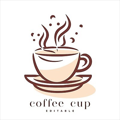 EPS 해외이미지 커피 일러스트 사람없음 커피잔 심볼 해외202309 해외일러스트 음료 잔 파일형식 벡터