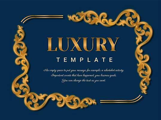 EPS 해외이미지 선 일러스트 프레임 사람없음 금색 고급 남색 테두리 해외202309 해외일러스트 컬러 컨셉 파일형식 벡터