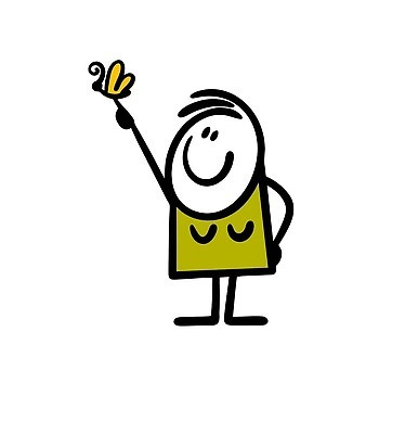 EPS 해외이미지 인물캐릭터 나비 일러스트 한명 사람 가리킴 낙서 심플 해외202309 해외일러스트 일러캐릭터 캐릭터 1 곤충 손짓 파일형식 벡터