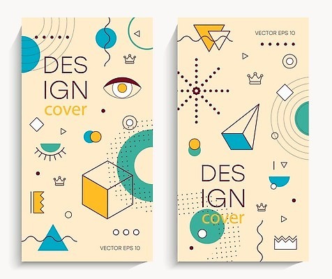 EPS 해외이미지 도형 디자인 배너 선 일러스트 왕관 사람없음 그래픽 세트 점 원형 삼각형 기하학 눈모양 베이지색 멤피스디자인 해외202309 해외일러스트 모양 컬러 무늬 파일형식 벡터