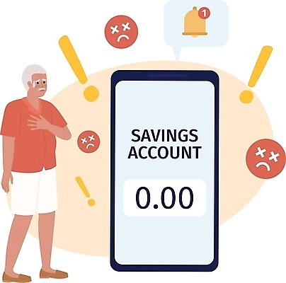 EPS 해외이미지 할아버지 노년 남자 말풍선 일러스트 한명 라이프 금융 스마트폰 놀람 알림 이모티콘 당황 파산 핀테크 노인남자한명만 해외202309 해외일러스트 1 감정 모바일 표정 사람 성인 생활 경제 핸드폰 스마트기기 남자한명만 노인남자만 파일형식 벡터