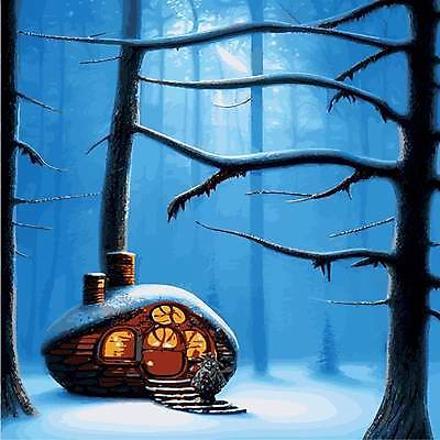 EPS 해외이미지 나무 겨울 일러스트 주택 사람없음 설원 추위 눈 숲 해외202309 해외일러스트 자연요소 식물 계절 날씨 눈_날씨 건물 파일형식 벡터