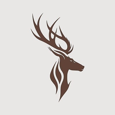 EPS 해외이미지 야생동물 선 일러스트 추상 사슴 사람없음 갈색 심볼 심플 사슴뿔 해외202309 해외일러스트 동물 컬러 무늬 포유류 뿔 파일형식 벡터