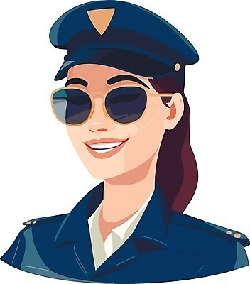 EPS 해외이미지 여자 일러스트 한명 상반신 성인 선글라스 여경 성인여자한명만 해외202309 해외일러스트 1 안경 사람 경찰 여자한명만 성인여자만 파일형식 벡터