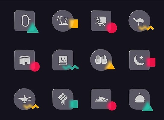 EPS 해외이미지 도형 전통 일러스트 팔찌 지붕 사람없음 건물 야자수 사각형 기도 램프 원형 투명 삼각형 이슬람교 북 낙타 손모양 경전 지그재그 글래스모피즘 해외202309 해외일러스트 모양 나무 건축물 디자인 종교 장신구 포유류 조명 타악기 책 파일형식 벡터 손_신체부위