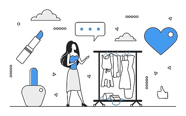 EPS 해외이미지 전신 여자 일러스트 비즈니스 한명 성인 파란색 뷰티 디지털 정보 업무 옷걸이 스마트 분석 온라인 경영 데이터베이스 인터페이스 성인여자한명만 해외202310 해외일러스트 1 컬러 컨셉 사람 작업 여자한명만 성인여자만 파일형식 벡터