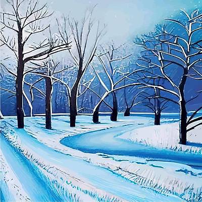 EPS 해외이미지 나무 일러스트 사람없음 설원 눈길 겨울풍경 눈덮임 해외202309 해외일러스트 식물 길 컨셉 겨울 눈_날씨 풍경 파일형식 벡터