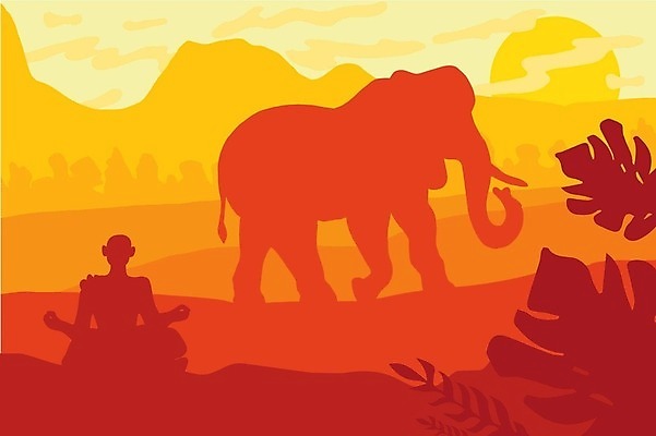 EPS 해외이미지 나무 동물 전통 남자 아시아 종교 문화 야생동물 여행 백그라운드 불교 일러스트 포유류 태국 자연 코끼리 사람 앉기 동양인 풍경 성인 야외 걷기 일출 침묵 기도 황금 원주민 숲 큼 승려 인도인 심볼 명상 장면 지역 상아 전국 해외202309 해외일러스트 외국인 식물 나라 모션 인종 노을 소리 아프리카인 크기 성직자 생태계 파일형식 벡터