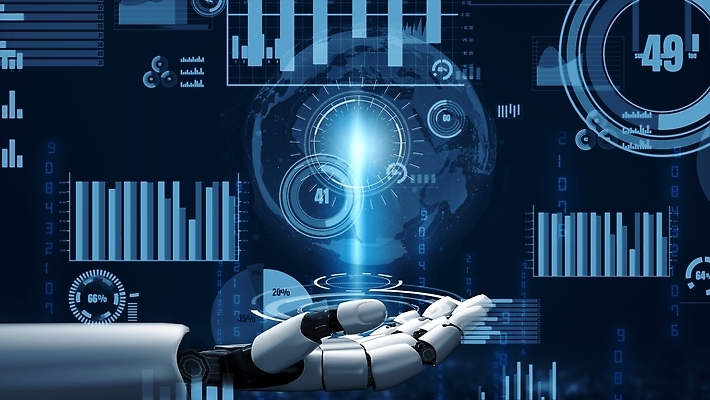 JPG 해외이미지 손 일러스트 그래프 미래 기술 신체부위 파란색 지구본 3D 디지털 네트워크 로봇 해외202309 해외포토 포토 컬러 컨셉 사람 디지털합성 파일형식