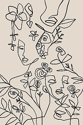 EPS 해외이미지 꽃 얼굴 선 줄기 백그라운드 잎 일러스트 추상 미술 신체부위 분위기 캔버스 기하학 해외202309 해외포토 포토 식물 컨셉 무늬 문화예술 사람 파일형식 벡터