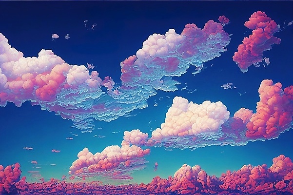 JPG 해외이미지 백그라운드 일러스트 하늘 사람없음 판타지 컬러풀 공상 몽환 해외202309 해외일러스트 컬러 컨셉 상상 파일형식