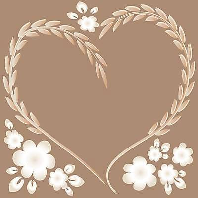 EPS 해외이미지 디자인 꽃 백그라운드 일러스트 프레임 사랑 사람없음 갈색 하트 해외202309 해외일러스트 모양 식물 감정 컬러 파일형식 벡터