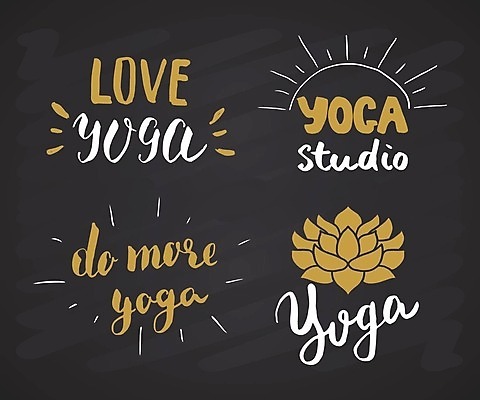 EPS 해외이미지 손글씨 꽃 일러스트 캘리그라피 요가 검은배경 스튜디오 사랑 타이포그라피 사람없음 장식 손그림 강조 해외202309 해외일러스트 식물 문자 웰빙 감정 백그라운드 검은색 파일형식 벡터