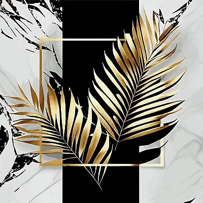 EPS 해외이미지 백그라운드 일러스트 사람없음 금색 풀잎 보테니컬아트 해외202309 해외일러스트 컬러 잎 풀_식물 파일형식 벡터