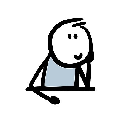 EPS 해외이미지 인물캐릭터 생각 일러스트 한명 사람 턱괴기 낙서 심플 해외202309 해외일러스트 일러캐릭터 캐릭터 1 모션 파일형식 벡터