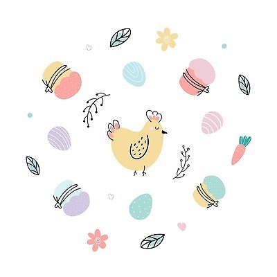 EPS 해외이미지 무료이미지 일러스트 사람없음 계란 닭 컵케이크 해외202309 해외일러스트 조류 케이크 알 파일형식 벡터 무료콘텐츠