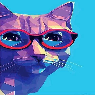 EPS 해외이미지 디자인 안경 일러스트 사람없음 고양이 팝아트 해외202309 해외일러스트 잡화 포유류 반려동물 그림 파일형식 벡터