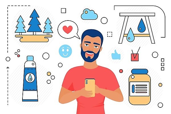 EPS 해외이미지 나무 남자 일러스트 모바일 한명 들기 상반신 성인 스마트폰 물감 물방울 하트 체크표시 예술가 화가 성인남자한명만 해외202309 해외일러스트 모양 식물 직업 1 모션 사람 핸드폰 스마트기기 미술도구 확인 남자한명만 성인남자만 파일형식 벡터