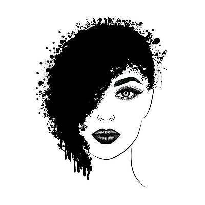 EPS 해외이미지 헤어스타일 손 디자인 여자 얼굴 일러스트 흑백 사람 성인 뷰티 머리 검은색 페인트 얼룩 찡그림 떨어짐 낙서 스케치 심볼 입술 고립 그런지 아바타 스타일 해외202309 해외일러스트 컬러 컨셉 촬영기법 표정 미술 신체부위 파일형식 벡터