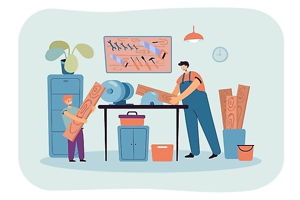 EPS 해외이미지 교육 남자 행복 아들 어린이 일러스트 가족 수업 함께함 기술 사랑 미술 안전 사람 소년 내부 목재 학습 강사 장비 육아 공구 시간 업무 가르침 작업실 아빠 수리 만화 목수 목공예 DIY 공예가 재주꾼 차고 벡터 해외202309 해외일러스트 나무 직업 감정 컨셉 재료 관계 문화예술 취미 도구 작업 공예 파일형식