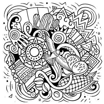 EPS 해외이미지 클립아트 디자인 문화 여행 라인일러스트 일러스트 휴가 산 가면 풍경 야외 장식 남아메리카 역사 원주민 낙서 열대우림 라틴아메리카 만화 스케치 수집 오브젝트 윤곽 마야 고립 구성 랜드마크 아즈텍 잉카 전국 페루 해외202309 해외일러스트 아메리카 미술 아프리카인 숲 마야문명 파일형식 벡터