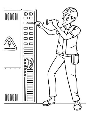 EPS 해외이미지 직업 디자인 실루엣 어린이 선 컬러 일러스트 그래픽 그림 윤곽 손그림 페이지 걸음마 고립 색칠공부 벡터 해외202309 해외일러스트 모션 촬영기법 사람 학습 색칠 파일형식