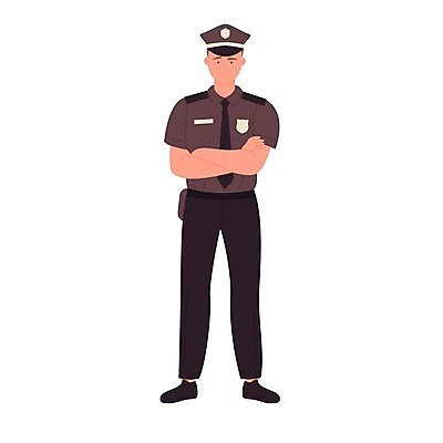 EPS 해외이미지 남자 일러스트 한명 성인 팔짱 경찰 경찰복 성인남자한명만 해외일러스트 직업 1 유니폼 모션 사람 남자한명만 성인남자만 파일형식 벡터