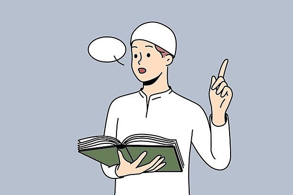 EPS 해외이미지 모자 전통 손 남자 종교 문화 컨셉 일러스트 사람 책 스터디 믿음 기도 잡기 영혼 이슬람교 스마트 읽기 신성 설교 라마단 미신 숭배 신앙심 아랍어 벡터 해외202309 해외일러스트 잡화 감정 모션 신체부위 학습 파일형식