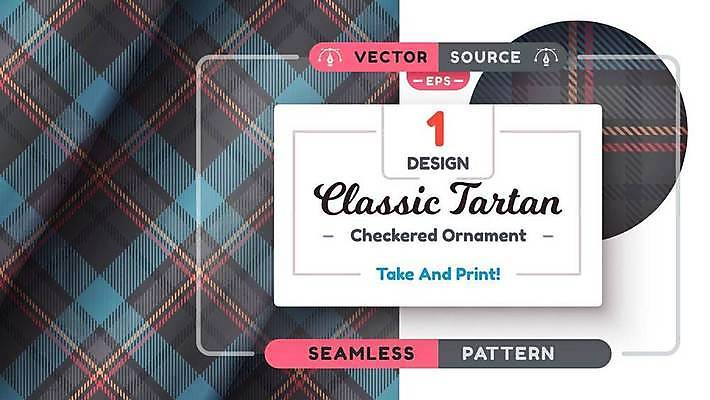 EPS 해외이미지 패턴 일러스트 사람없음 파란색 체크무늬 해외202309 해외일러스트 컬러 무늬 파일형식 벡터