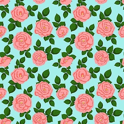 EPS 해외이미지 꽃 잎 패턴 일러스트 사람없음 빈티지 민트색배경 해외202309 해외일러스트 식물 백그라운드 컨셉 무늬 민트색 파일형식 벡터