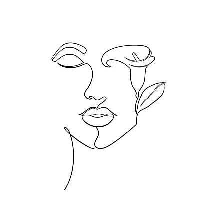 EPS 해외이미지 식물 모델 1 디자인 여자 꽃 얼굴 선 백그라운드 잎 꽃무늬 일러스트 자연 미술 미소 사람 성인 그래픽 뷰티 머리 백합 스케치 문신 심볼 입술 사인 그림 고립 엘리먼트 칼라꽃 스타일 벡터 미니멀리스트 미니멀 해외202309 해외일러스트 무늬 문화예술 표정 신체부위 생태계 파일형식