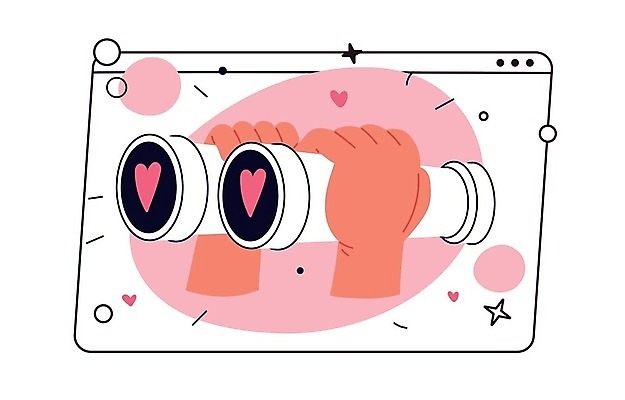 EPS 해외이미지 캐릭터 학생 디자인 응시 행복 안경 컨셉 인터넷 데이트 일러스트 관계 사랑 사람 그래픽 노트북 컴퓨터 쌍안경 낭만 관찰 잡기 플랫 어플리케이션 만화 서비스 검색 호기심 열정 온라인 발견 관심 소셜 벡터 해외202309 해외일러스트 일러캐릭터 시선 잡화 감정 모션 전자제품 망원경 파일형식