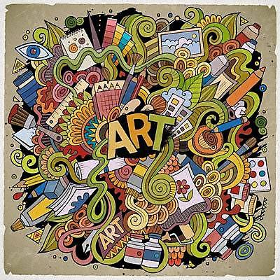 EPS 해외이미지 예술 일러스트 색연필 미술 사람없음 연필 물감 낙서 가득함 스케치북 그림 레터링 해외202309 해외일러스트 문화예술 학용품 필기구 미술도구 파일형식 벡터