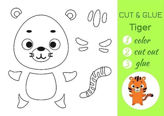 EPS 해외이미지 클립아트 모양 동물 캐릭터 교육 종이 어린이 컬러 일러스트 학교 놀이 기술 미술 책 페인트 유치원 게임 아기 퍼즐 퀴즈 호랑이 어플리케이션 만화 자르기 연습 그림 반죽 페이지 DIY 걸음마 접착제 벡터 해외202309 해외일러스트 일러캐릭터 포유류 모션 문화예술 사람 취미 풀_접착제 파일형식