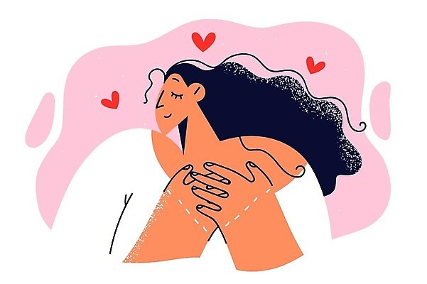 EPS 해외이미지 라이프스타일 여자 분홍색 일러스트 사랑 한명 상반신 성인 눈감음 하트 손모으기 성인여자한명만 해외202309 해외일러스트 모양 1 감정 컬러 모션 사람 손짓 생활 여자한명만 성인여자만 파일형식 벡터