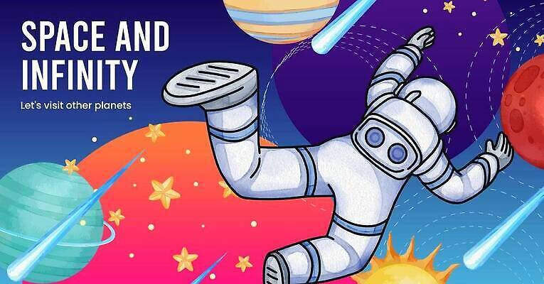 EPS 해외이미지 포스터 일러스트 한명 사람 성인 우주 행성 우주비행사 유성 우주복 공학 성인한명만 해외202309 해외일러스트 1 옷 교육 성인만 파일형식 벡터