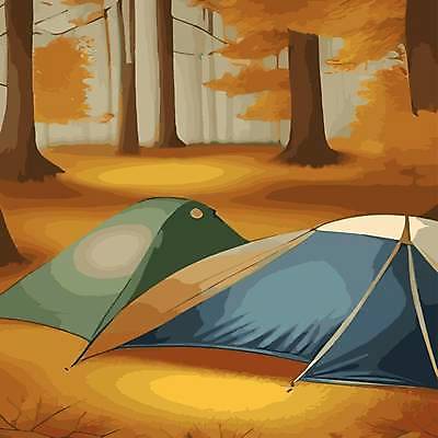 EPS 해외이미지 나무 여행 일러스트 텐트 사람없음 캠핑 캠핑장 해외202309 해외일러스트 식물 레저 캠핑도구 파일형식 벡터