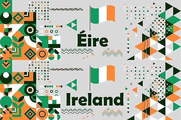 EPS 해외이미지 템플릿 디자인 배너 유럽 포스터 문화 컬러 여행 백그라운드 컨셉 패턴 일러스트 비즈니스 추상 휴가 그래픽 빨간색 파란색 뷰티 노란색 우주 페인트 자유 축하 깃발 붓 심볼 사인 아일랜드 애국심 독립 전국 정부 정치 폴리곤 벡터 해외202309 해외일러스트 나라 무늬 파일형식