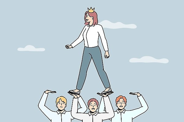 EPS 해외이미지 여자 남자 일러스트 왕관 정장 여러명 성인 손들기 걷기 비즈니스맨 비즈니스우먼 성인만 해외202309 해외일러스트 옷 다수 비즈니스 모션 사람 직장인 파일형식 벡터