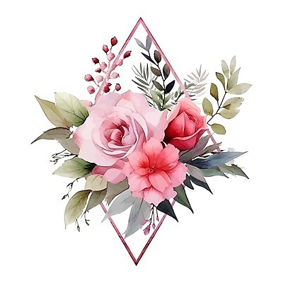 EPS 해외이미지 꽃 분홍색 잎 꽃무늬 일러스트 사람없음 흰배경 해외일러스트 식물 컬러 백그라운드 무늬 흰색 파일형식 벡터