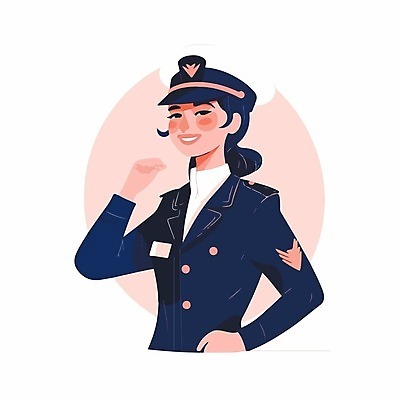 EPS 해외이미지 여자 허리손 일러스트 한명 상반신 성인 파일럿 남색 성인여자한명만 해외202309 해외일러스트 직업 1 컬러 포즈 사람 여자한명만 성인여자만 파일형식 벡터