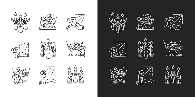 EPS 해외이미지 클립아트 편집 종교 선 일러스트 미술 빛 세트 픽토그램 검은색 성경 웹 어둠 흰색 예수 플랫 수집 심볼 속도 그림 심플 윤곽 비전 증거 팩 UI 신앙심 얇은 전설 전환 벡터 해외202309 해외일러스트 컬러 인터넷 종교용품 문화예술 화장품 신_종교 파일형식