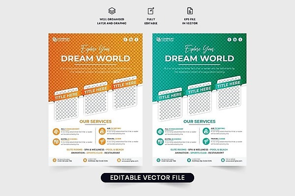 EPS 해외이미지 템플릿 배너 포스터 여행 일러스트 휴가 장식 여행객 레이아웃 승진 마케팅 벡터 해외202309 해외일러스트 사람 파일형식